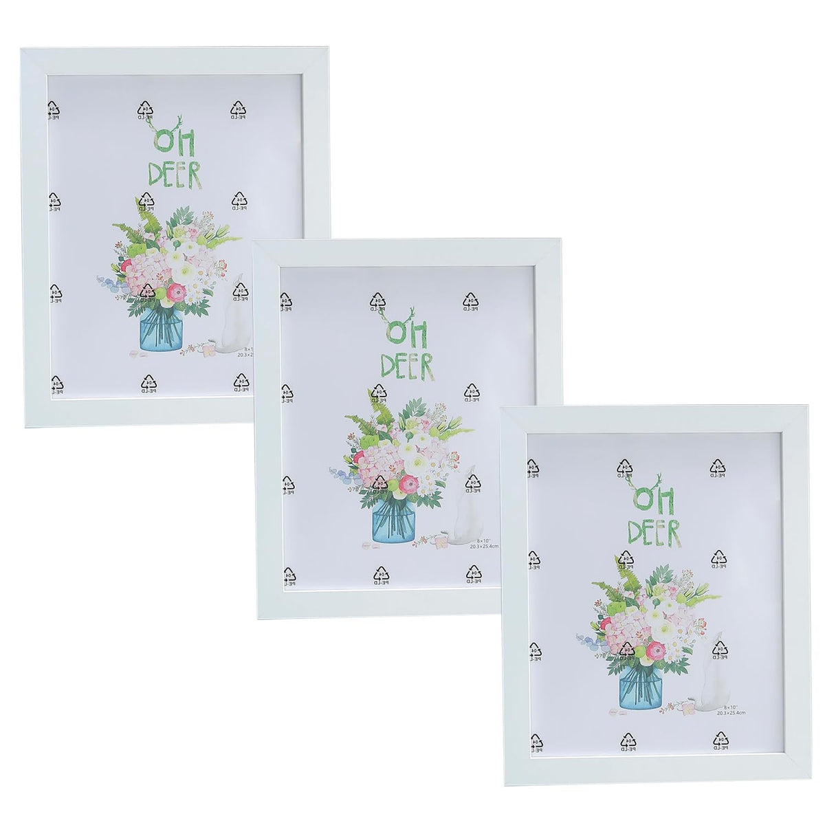 Kuber Industries Photo Frame For Home Décor|Use Horizontal & Vertical|Crystal Clear Glass|Perfect For Home, Office And Shop "21.8x26.9CM"-Pack of 2 (White)