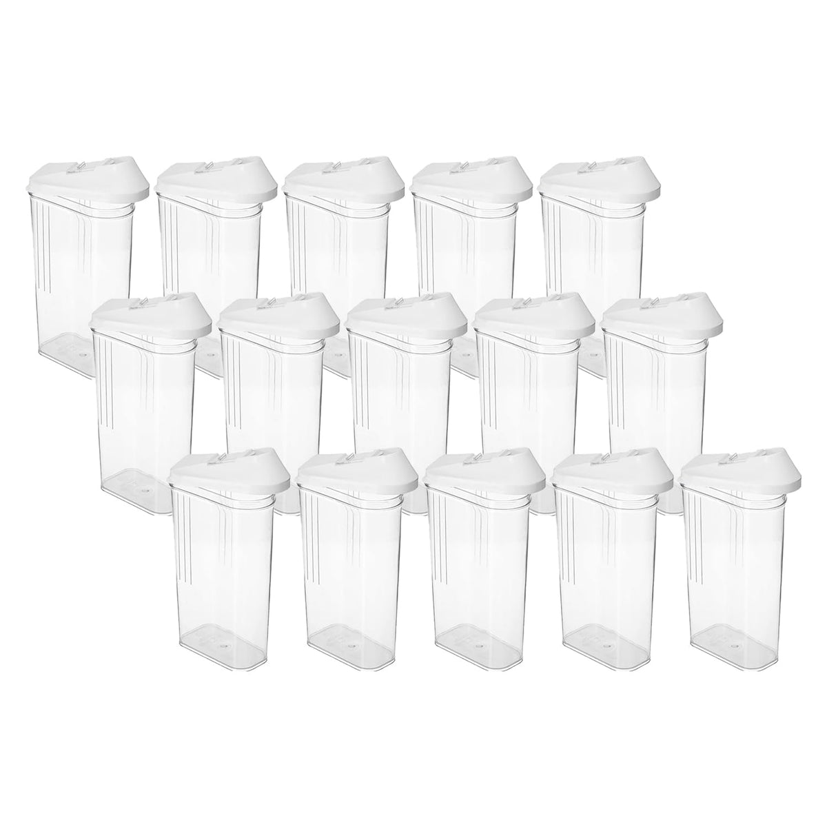 Kuber Industries Plastic Dispenser Kitchen Set|Smooth Sliding Mouth/Lid Mechanism|Food Grade Plastic, Durable & safe|Container for Kitchen Storage Set of 3|750ml, Transparent with White Lid(Pack Of 5)
