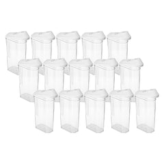 Kuber Industries Plastic Dispenser Kitchen Set|Smooth Sliding Mouth/Lid Mechanism|Food Grade Plastic, Durable & safe|Container for Kitchen Storage Set of 3|750ml, Transparent with White Lid(Pack Of 5)