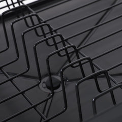 Kuber Industries Iron Kitchen Rack with Utensil Basket Drainer | Dish Drainer Basket for Kitchen | Multipurpose Kitchen Stand | Large Capacity Stand for Kitchen | Space Saving Kitchen Items | Black