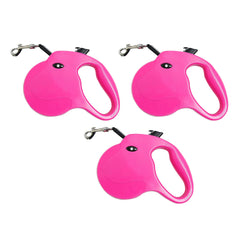 Kuber Industries Retractable Dog Leash|One Button Break with Safety Lock|Automatic & Non-Slip Handle|WINDOG-1092|Soft Padded Handle for Comfort Grip|Pet Training & Walking Accessory|Red (Pack of 3)