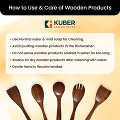Kuber Industries Sheesham Handicrafts Wooden Serving and Cooking Spoons | No Harmful Polish | Naturally Non-Stick | Wood Brown Spoons Kitchen Utensil | Handmade Spatula Set of 5 (Pack of 3)