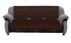 Kuber Industries Circle Design Cotton 6 Piece 5 Seater Sofa Cover Set(Brown) - CTKTC022254