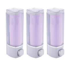 Kuber Industries Manual Shampoo & Soap Dispenser | Wall Mounted | Soap Dispenser for Kitchen & Bathroom | Refillable, Lightweight & Durable | Easy to Clean |Purple (Pack of 3)