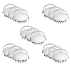 Kuber Industries Hair Massager Brush | Soft Silicone Bristles | Shampoo Brush for Hair Washing | Scalp Massager | Massager Brush For Dandruff | 15 Piece | Pack of 5 | XJWTEU | White