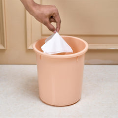 Kuber Industries Dustbin | Open Dustbin | Plastic Garbage Dustbin | Dustbin for Kitchen | Dustbin for Bathroom | Office Dustbin | Plain Sada Dustbin | 7 LTR | Peach