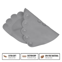 Heart Home Bath Mat | PVC Bathroom Mat | Shower Bath Mat | Foot Shape Bath Tub Mat | Foot Massager Mat | Anti-Skid Floor Mat | Shower Mat | Gray