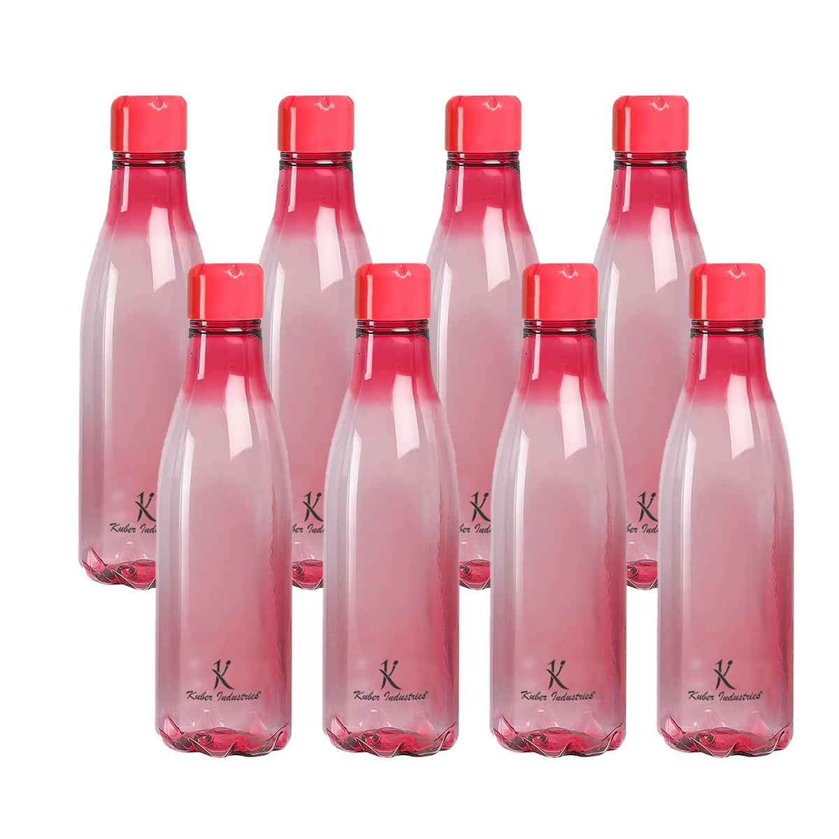 Kuber Industries BPA Free Plastic Water Bottles | Unbreakable, Leak Proof, 100% Food Grade Plastic | for Kids & Adults | Refrigerator Plastic Bottle Set of 4|Pink (Pack of 2)