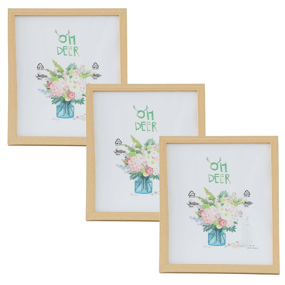 Kuber Industries Photo Frame For Home Décor|Use Horizontal & Vertical|Crystal Clear Glass|Perfect For Home, Office And Shop "21.8x26.9CM"-Pack of 3 (Natural)