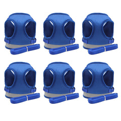 Kuber Industries Reflective Dog Harness with Adjustable Leash|Breathable Polyester Mesh Fabric |Medium Size|HT-844|Comfortable No-Pull Grip|Quick Release Buckles|Easy On-Off Harness|Blue (Pack of 6)