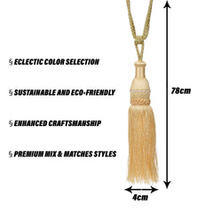 Heart Home Tassel | Curtain Tie Back Tassel Set | Curtain Holder Tieback | Curtain Tieback | Curtain Holder for Home & Office Décor | Moti Kit Pit Tassel | Cream