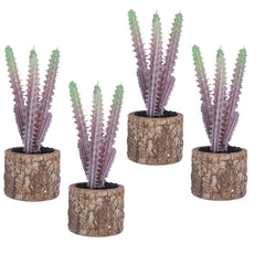 Kuber Industries Artificial Plants for Home Décor|Natural Looking Indoor Fake Plants with Pot|Artificial Flowers for Decoration-Pack of 4 (Lavender)