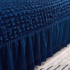 Kuber Industries Pack of 6 Sofa Cover | Two-Seater Sofa Cover | Sofa Chair Cover | Couch Cover for Hall | Universal Sofa Slipcover | Elastic Spandex Sofa Cover for Living Room | TSSC002 | Dark Blue