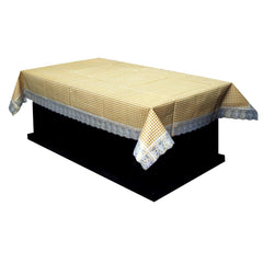 Kuber Industries Flower Design PVC 4 Seater Center Table Cover 60"x40"(Brown) - CTKTC040100