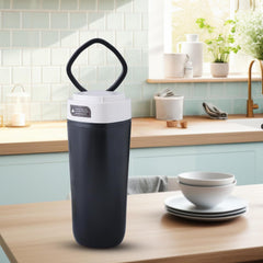 Urbane Home Anti-Fall Insulated Coffee Tumbler with Suction Bottom | Leak-Proof Stainless Steel Tumbler | Coffee Tumbler with Lid and Handle | 480 ML | Black