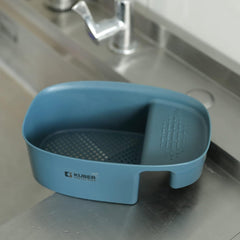 Kuber Industries Kitchen Organizer With Soap Holder|Premium PP|Durable & Sturdy|Multipurpose Bathroom Shelf|Smart Drainage Holes|TM21001|Pack Of 2|Blue
