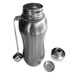 Heart Home Stainless Steel Insulated Water Bottle with Strainer for Home & Traveling, 1Ltr.Pack of 2 (Silver) 54HH4314.