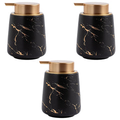 Kuber Industries Liquid Soap Dispenser | Handwash Soap Dispenser | Soap Dispenser for Wash Basin | Shampoo Dispenser Bottle | Bathroom Dispenser Bottle | Pack of 3 | ZX010BK | 400 ml | Black