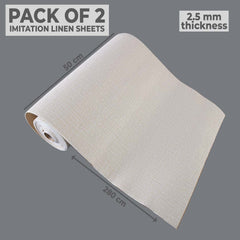 Kuber Industries Imitation Linen Wallpaper for Walls|Textured & Self Adhesive Peel Wall Stickers|Easy to Peel, Stick & Remove DIY Wallpaper|Suitable on All Walls|Pack of 2 Roll,50 cm X 280 cm