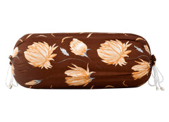 Kuber Industries Flower Printed Bolster Cover|Ideal 16x32 Inch Size|Soft & Smooth Cotton|Deewan Round Pillow Cover|Pack of 2 (Brown)-44KM0136