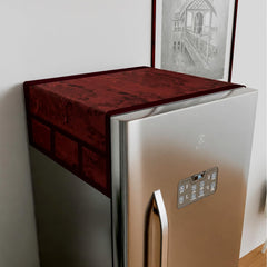 Kuber Industries Fridge Top Cover | Fridge Top Cover with Pockets | Refrigerator Top Cover for Kitchen | Fridge Top Cover with 6 Utility Pockets | 305 Fridge Top Cover | Maroon