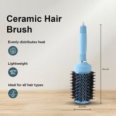 Kuber Industries Hair Brush | Bristles Brush | Hair Brush with Paddle | Sharp Hair Brush for Woman | Suitable For All Hair Types | TGX525..-TGX5232 |Pack of 6| Ice Blue