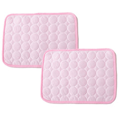 Kuber Industries Rectangular Dog & Cat Bed|Premium Cool Ice Silk with Polyester With Bottom Mesh|Multi-Utility Self-Cooling Pad For Dog & Cat|Light-weight & Durable Dog Bed|ZQCJ001P-L|Pink (Pack Of 2)