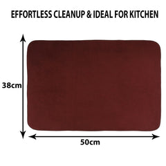 Kuber Industries Dish Dry Mat | Microfiber Drying Mat | Kitchen Drying Mat | Reversible Mat | Kitchen Absorbent Mat | Dish Dry Mat for Kitchen | 38x50 | Pack of 3 | Maroon
