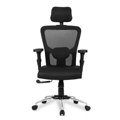 Kuber Industries Ergonomic Office Chair Back Part Replacement | High Back Mesh Rolling Chair Spare Parts with Headrest & Backrest Lumbar Support | Ideal for Study/Gaming/Computer Chair | Black