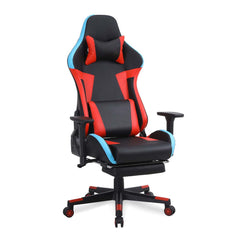 Kuber Industries Ergosmart PC Gaming Chairs with Wheels | Comes with Headrest, Lumbar Support Cushions & Footrest | Comfortable Chair for Long Sitting & Back Pain Relief | WC2022-1F-Black & Red