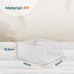 Kuber Industries Integrated Stacking Basket|Storage Organizer|Basket For Cosmetic, Fruits, Assesories|Pack of 2|White