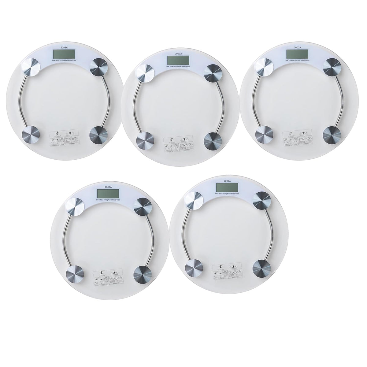 Kuber Industries Weighing Scale armoured glass|Weight Machine For Body Weight|Capicity "180" KG-Pack of 5 (Transparent)