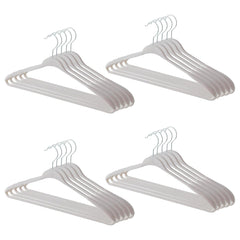Kuber IndustriesVelvet Cloth Hanger Set of 20 With Chromed Plated Steel Hook|GREY|