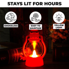 Homestic Pack of 4 LED Lantern Lamp|Battey Operated|Flameless Yellow Light|Safe & Easy to Maintain|Diwali Lights for Home Decoration,Along with Other FestivitiesB0-003B |Red