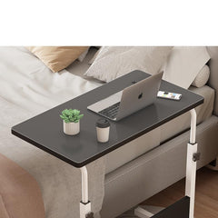 Kuber Industries Ergonomic Manual Height Adjustable Table for Work & Study with Wheels | Multifnctional Portable Standing Desk & Laptop Tables for Work from Home & Office | LF180BLK-Black