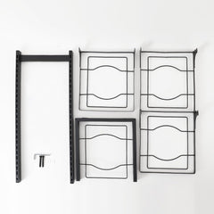Urbane Home 4-Layer Pots and Pans Organiser Rack|Kitchen Organization And Storage|Adjustable Pot Lid Holder Rack|Home Kitchen Accessories (Black)