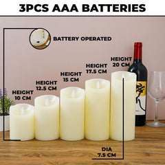 Kuber Industries Pack of 4 LED Candles for Home Decoration|Battey Operated|Flameless Yellow Light|Diwali Lights for Home Decoration,Along with Other Festivities & Parties|Set of 5|B0-005G|Gray