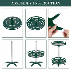 Kuber Industries 3-Layer Rotating Spice Rack|Circular Shelf For Cabinet Countertop|360-Degree Rotable Kitchen Trolley|Fruit Basket Pack of 6 (Dark Green)