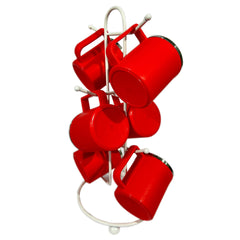 Kuber Industries Pack of 2 Kitchen Stand | Cup Stand for Kitchen | Coffee and Tea Mug Holder | Dinning Tabel Cup Stand for Kitchen | Organizer for Kitchen | 6 Cup Stand Hanger | White