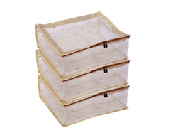 Kuber Industries 3 Piece Designer Polka Dots PVC Saree Cover Set, Transparent