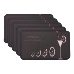 Kuber Industries PVC Kitchen Floor Mat|Anti-Skid Backing|Mats for Kitchen Floor |Easily Washable|Idol for Home, Kitchen Entrance| CF-220809 |Pack of 5| Brown