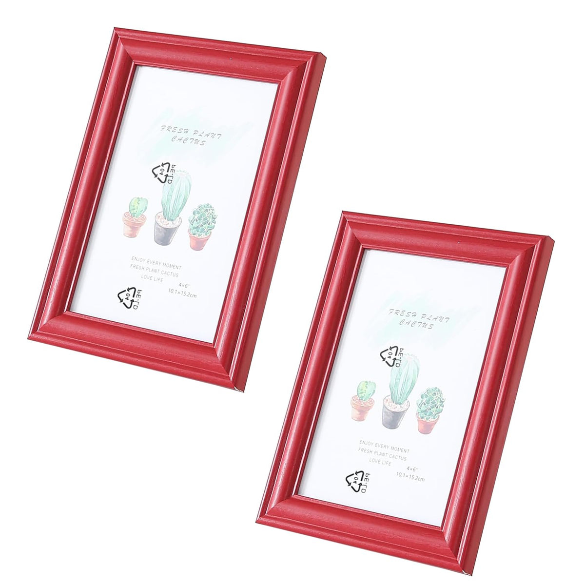 Kuber Industries Photo Frame For Home D?cor|Use Horizontal & Vertical|Crystal Clear Glass|Perfect For Home, Office And Shop "11.6x16.7CM"-Pack of 2 (Red)