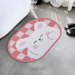 Kuber Industries Bath Mat | PVC Bathroom Mat | Shower Bath Mat | Floor Tub Mat | Diatom Mud Oval Mat | Anti-Skid Shower Bathroom Mat | CF-220805 |Pack of 4| Multi