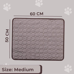 Kuber Industries Pack Of 3 Rectangular Dog & Cat Bed|Premium Cool Ice Silk with Polyester With Bottom Mesh|Multi-Utility Self-Cooling Pad For Dog & Cat|Light-weight & Durable Dog Bed|ZQCJ001C-M|Coffee