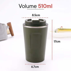 Kuber Industries Insulated Coffee Tumbler Mug with Lid for Office, Gym & Travel | Stainless Steel Leak-Proof Thermos for Tea/Coffee/Water - Ideal for Hot & Cold Beverages | Green