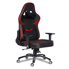 Heart Home Revolving Ergosmart PC Gaming Chairs with Wheels | Comes with Headrest, Lumbar Support Cushions & Footrest | Comfortable Chair for Long Sitting & Back Pain Relief | Black & Red