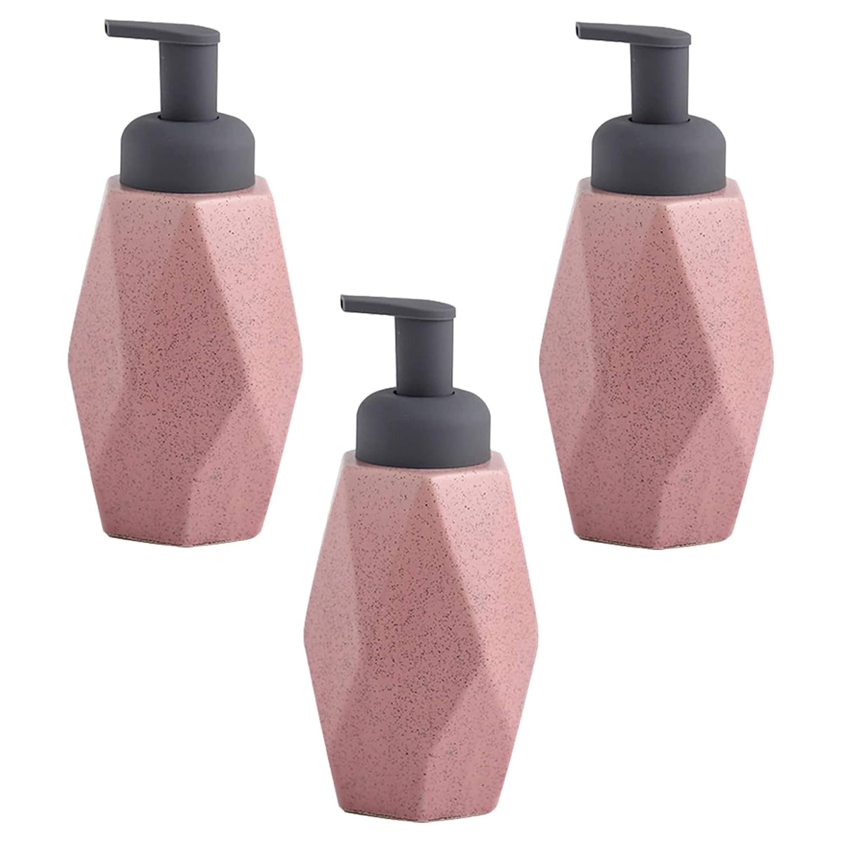 Kuber Industries Liquid Soap Dispenser | Handwash Soap Dispenser | Soap Dispenser for Wash Basin | Shampoo Dispenser Bottle | Bathroom Dispenser Bottle | Pack of 3 | JY00014 | 400 ml | Pink