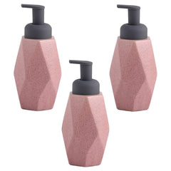 Kuber Industries Liquid Soap Dispenser | Handwash Soap Dispenser | Soap Dispenser for Wash Basin | Shampoo Dispenser Bottle | Bathroom Dispenser Bottle | Pack of 3 | JY00014 | 400 ml | Pink