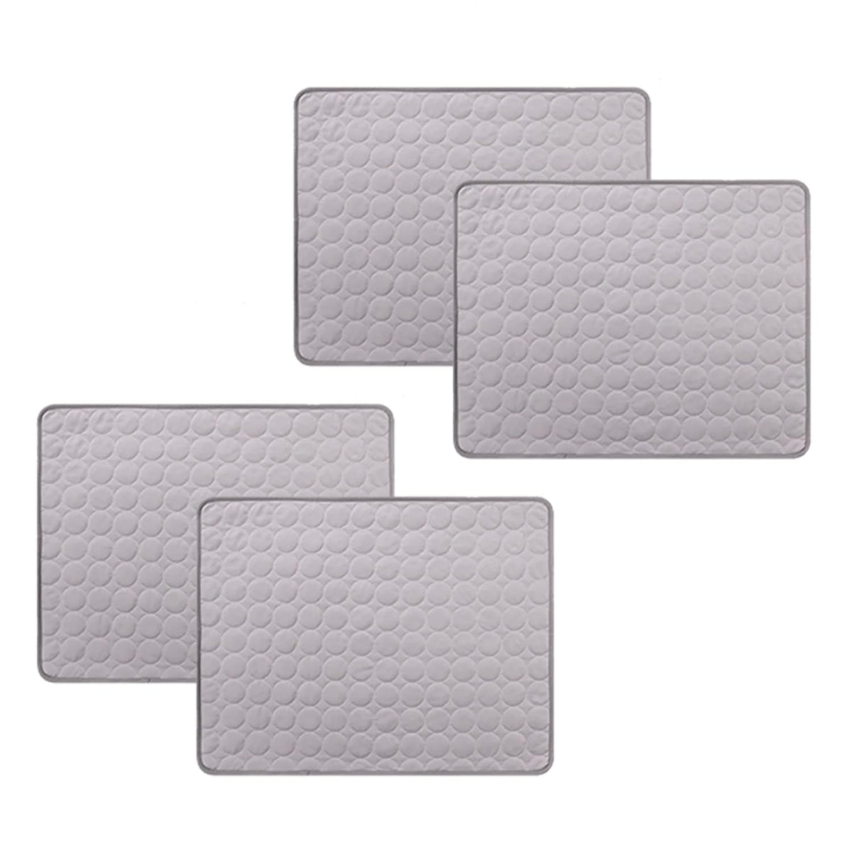 Kuber Industries Rectangular Dog & Cat Bed|Premium Cool Ice Silk Polyester With Bottom Mesh|MultiUtility Self-Cooling Pad For Dog & Cat|Light-weight & Durable Dog Bed|ZQCJ001DG-XS|Dark Grey(Pack Of 4)