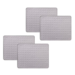 Kuber Industries Rectangular Dog & Cat Bed|Premium Cool Ice Silk Polyester With Bottom Mesh|MultiUtility Self-Cooling Pad For Dog & Cat|Light-weight & Durable Dog Bed|ZQCJ001DG-XS|Dark Grey(Pack Of 4)